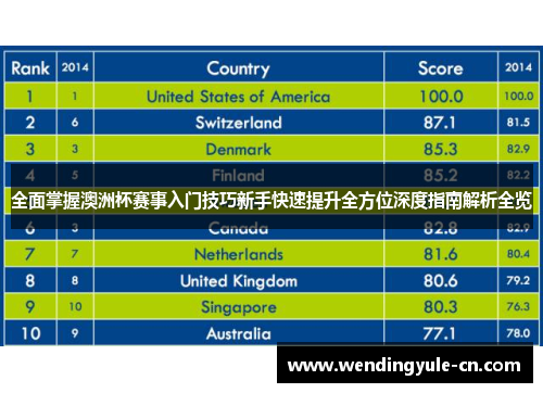 全面掌握澳洲杯赛事入门技巧新手快速提升全方位深度指南解析全览